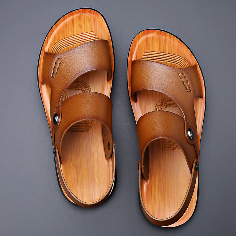 Ruviano Leather Slide Sandals